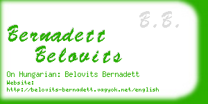 bernadett belovits business card